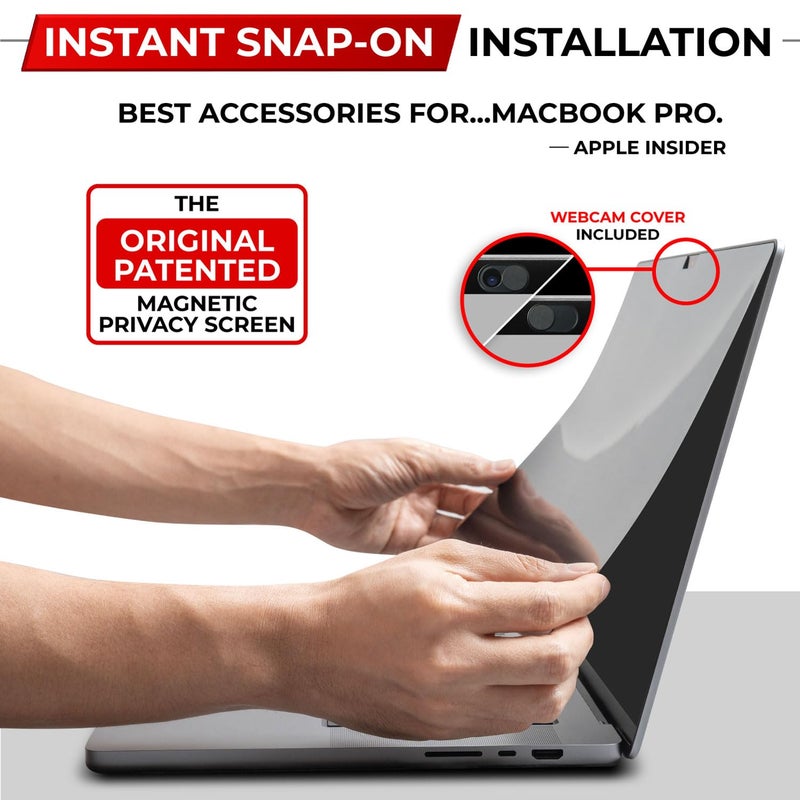 SightPro Magnetic Privacy Screen for MacBook Air 13 Inch (2018, 2019, 2020, 2021, M1) Patented Removable Laptop Privacy Filter Shield and Protector - Image 3